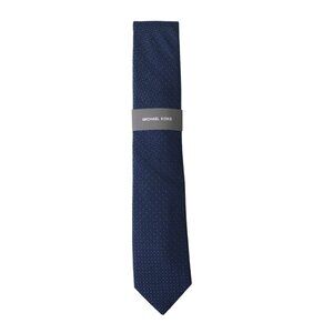 MICHAEL KORS, ties for dress suits, polyester and viscose, blue, for men.